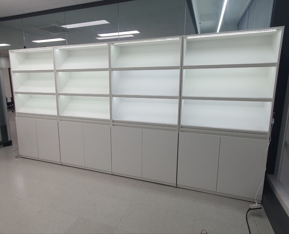 맞춤제작 주문 LED조명 경사선반 진열장
