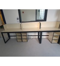 공간활용 상부 칸막이 철제 책상 하부 오픈 수납장