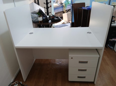 상담 데스크 좌우 칸막이 사무용 이동서랍3단