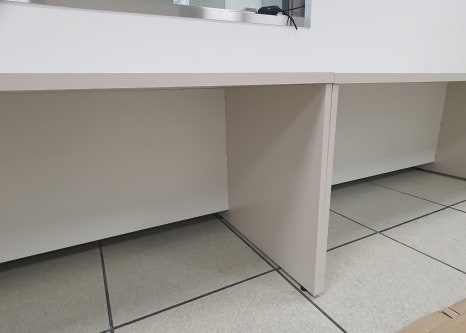 벽 붙박이 코너 연결형 책상 컴퓨터 콘솔