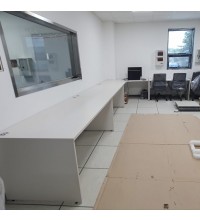 벽 붙박이 코너 연결형 책상 컴퓨터 콘솔