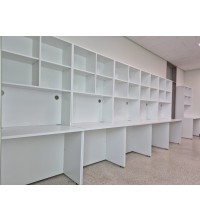연구실 전용 상부 오픈 수납 공간활용 일체형 책상