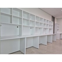 연구실 전용 상부 오픈 수납 공간활용 일체형 책상