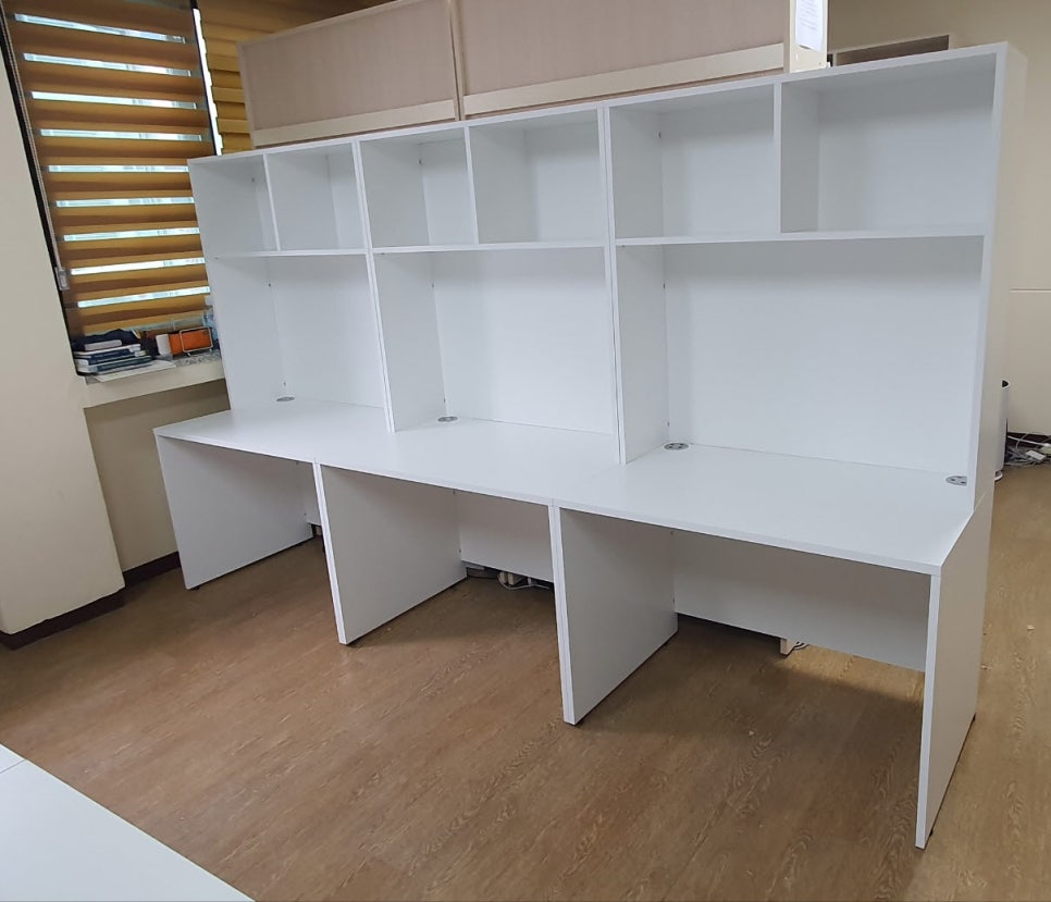 연구실 오픈 수납 공간활용 일체형 책상